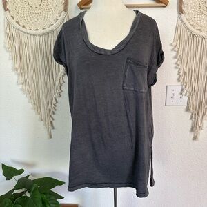 Aerie Charcoal Short Sleeve Oversized Pocket Tee medium